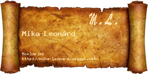 Mika Leonárd névjegykártya