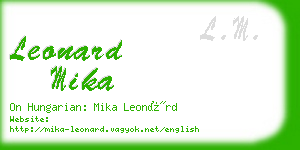 leonard mika business card